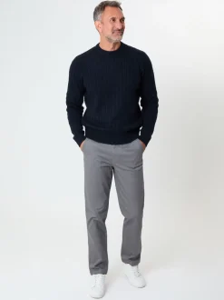 Saltwell Cable Knit Crew Neck Brown Jumper