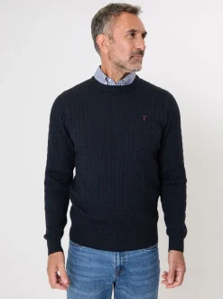 Saltwell Cable Knit Mock Shirt Jumper