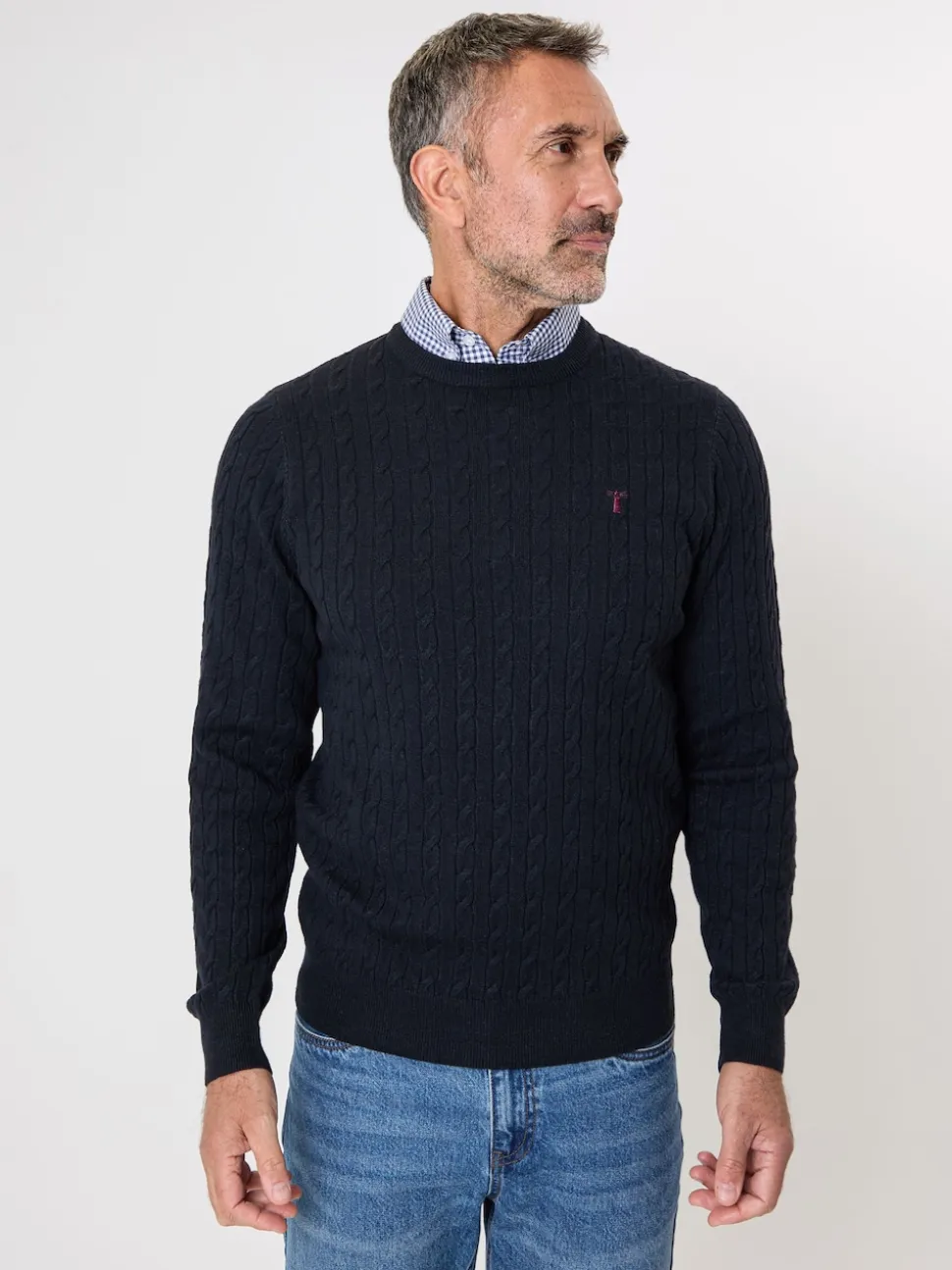 Saltwell Cable Knit Mock Shirt Jumper