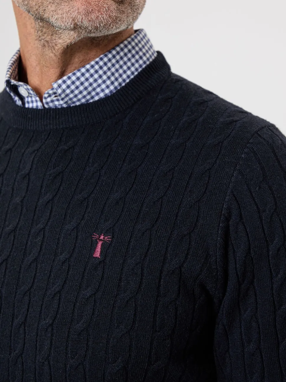 Saltwell Cable Knit Mock Shirt Jumper