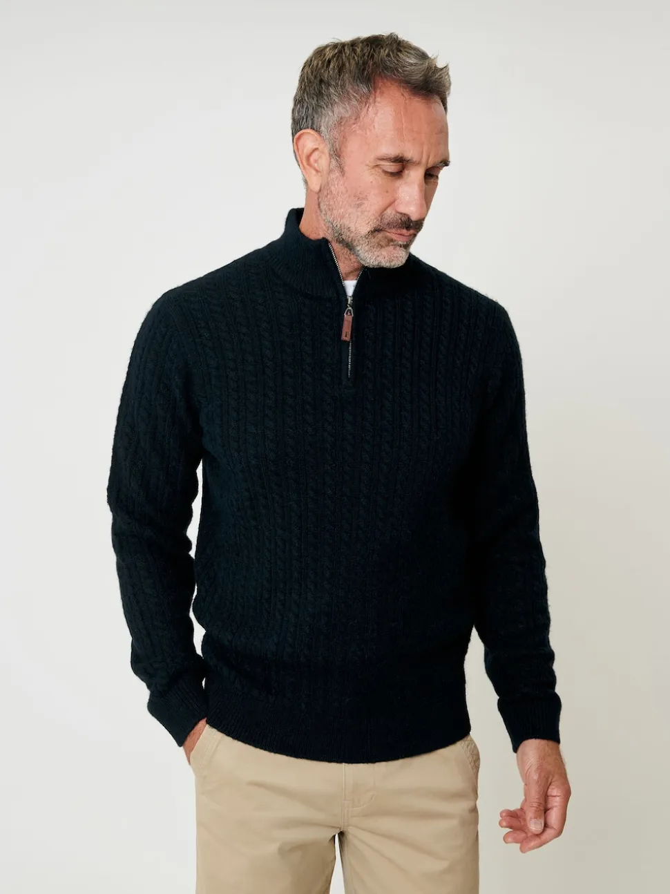 Saltwell Cable Knit Quarter Zip Jumper