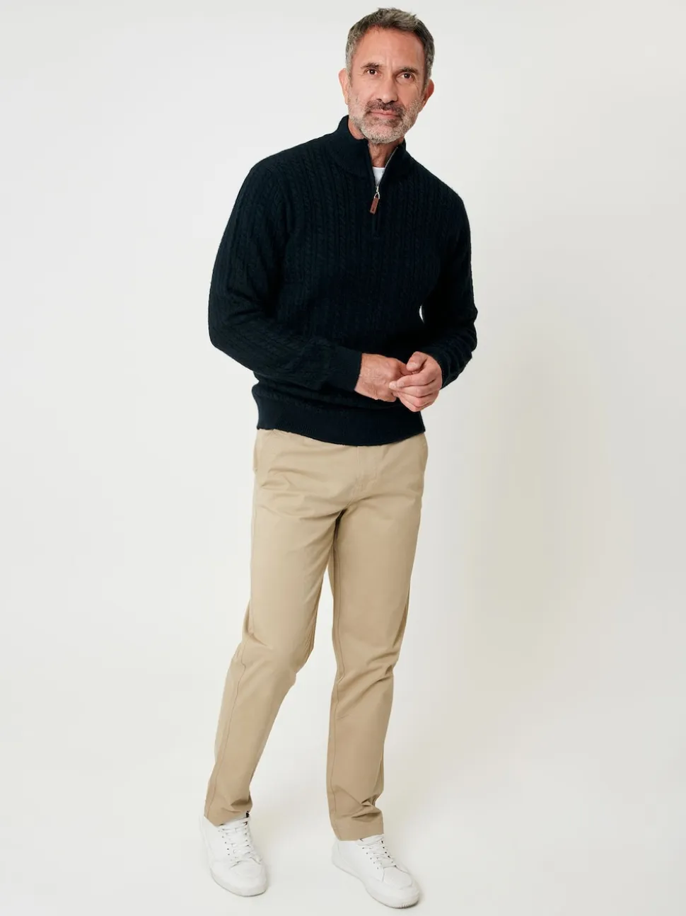 Saltwell Cable Knit Quarter Zip Jumper