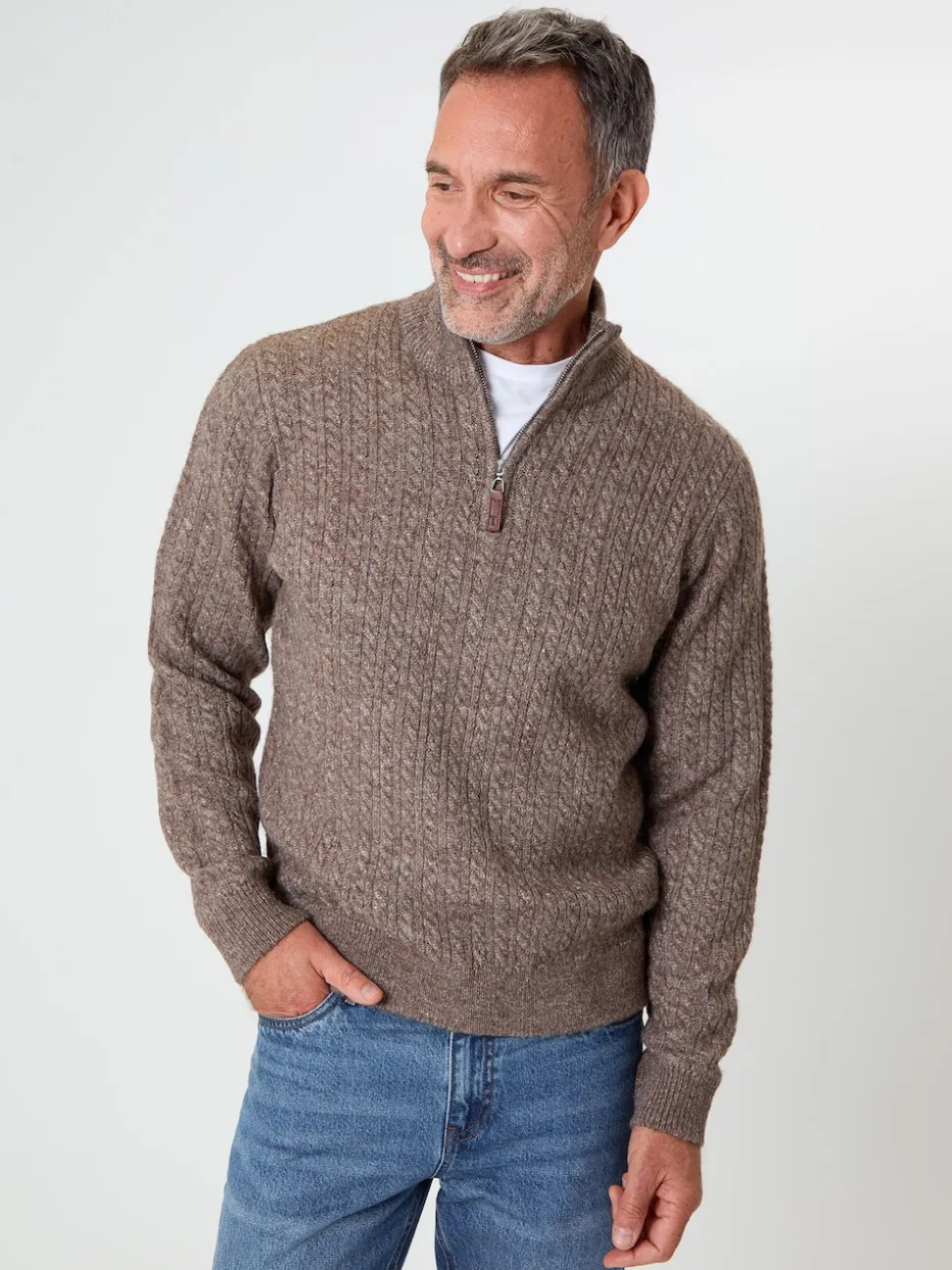 Saltwell Cable Knit Quarter Zip Jumper