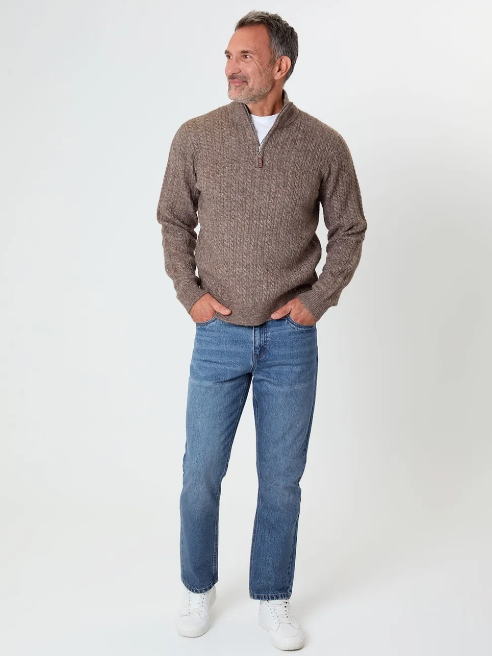 Saltwell Cable Knit Quarter Zip Jumper