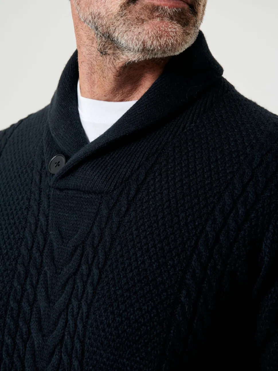 Saltwell Cable Knit Shawl Neck Jumper