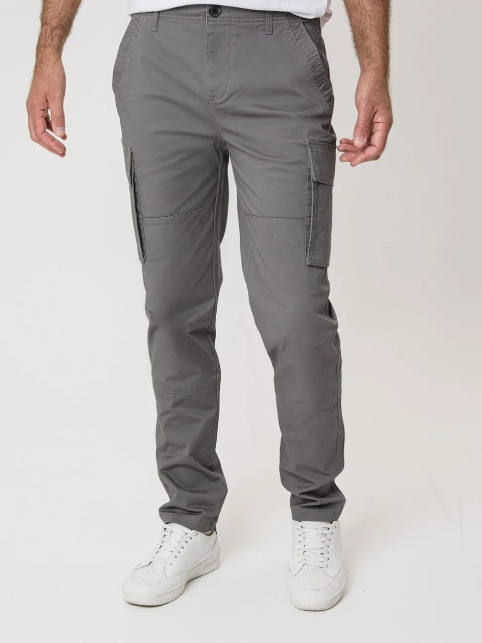 Saltwell Grey Stretch Cargo Trousers