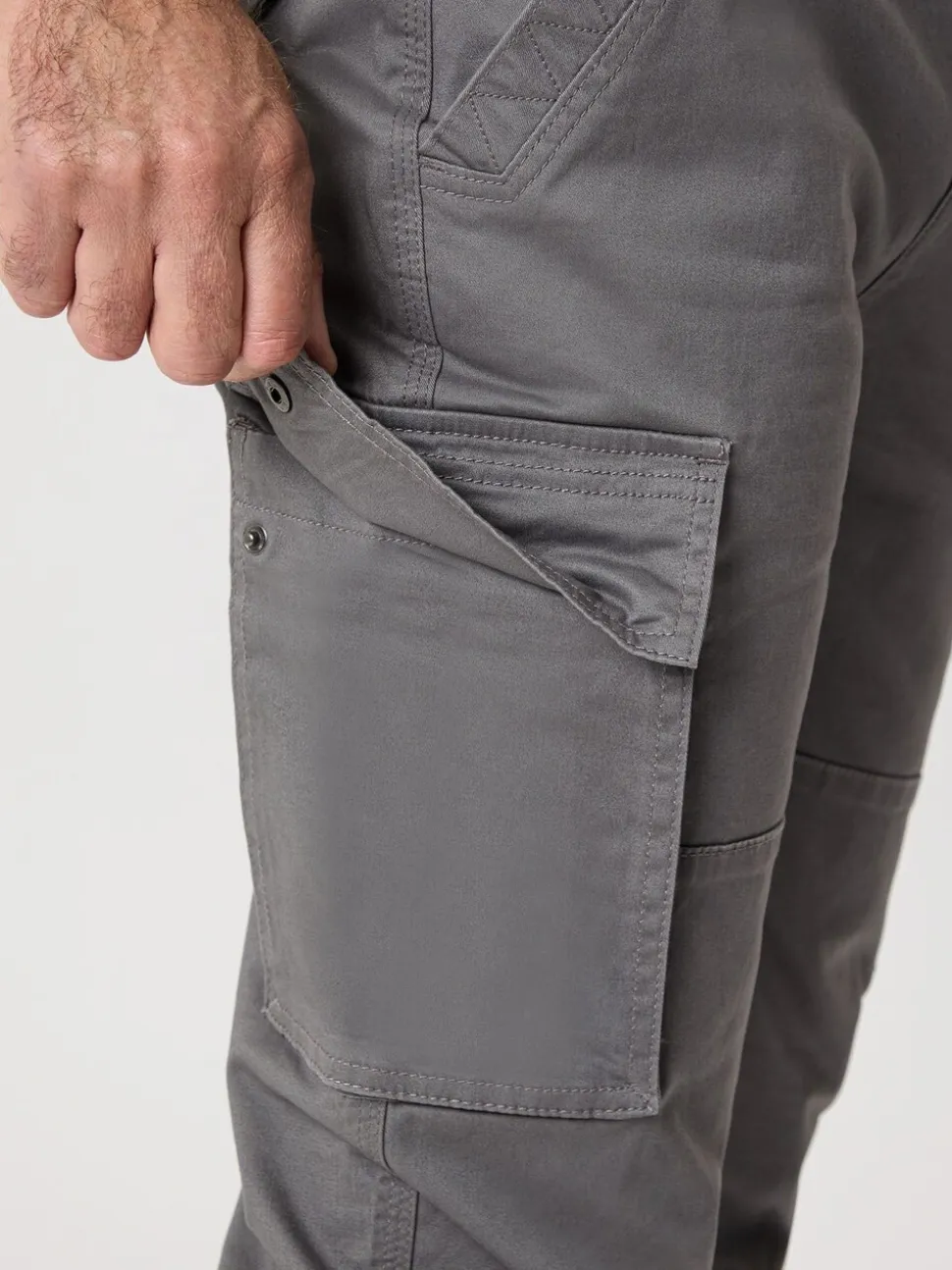 Saltwell Grey Stretch Cargo Trousers