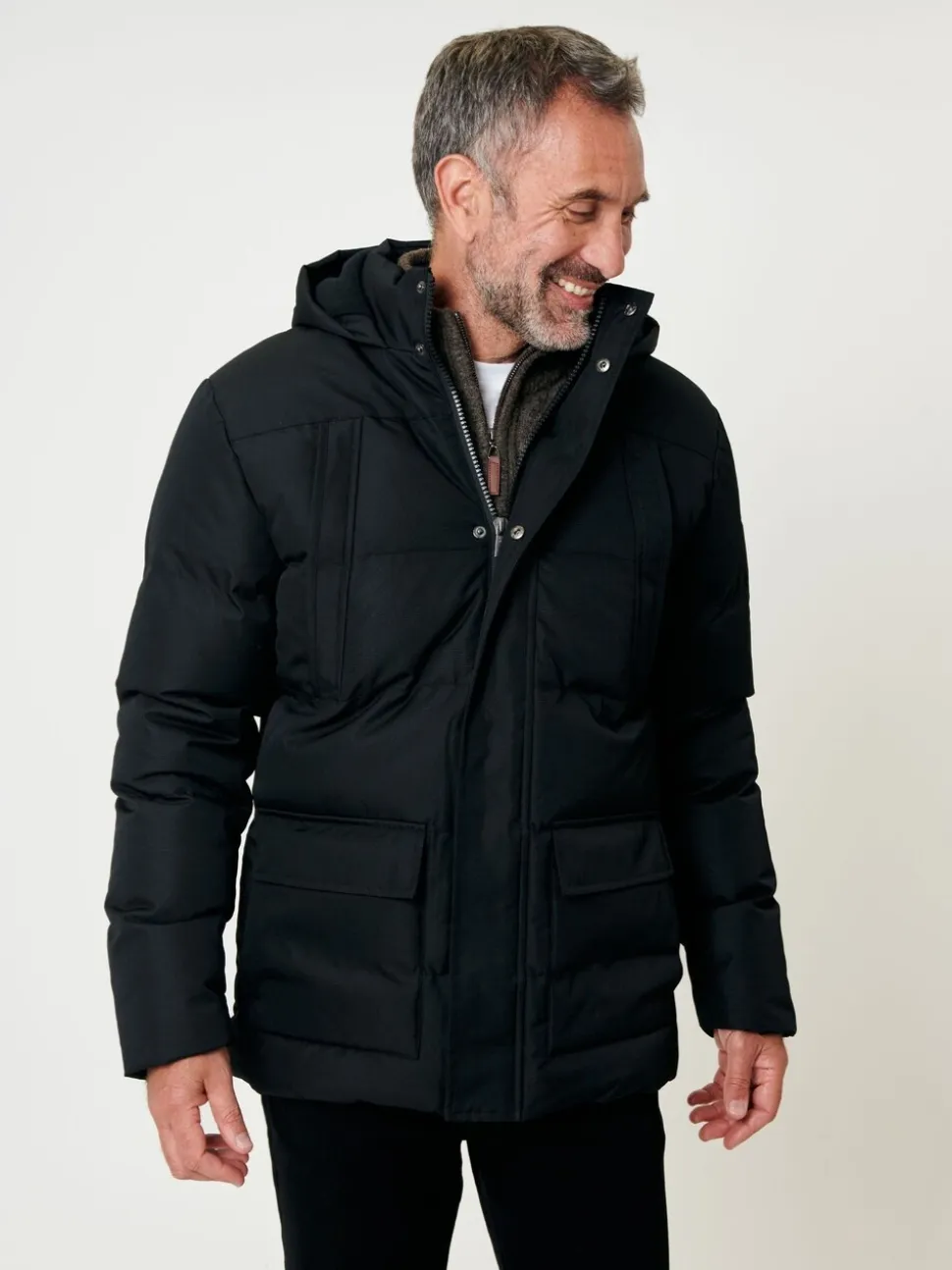 Saltwell Hooded Utility Puffer Black Jacket