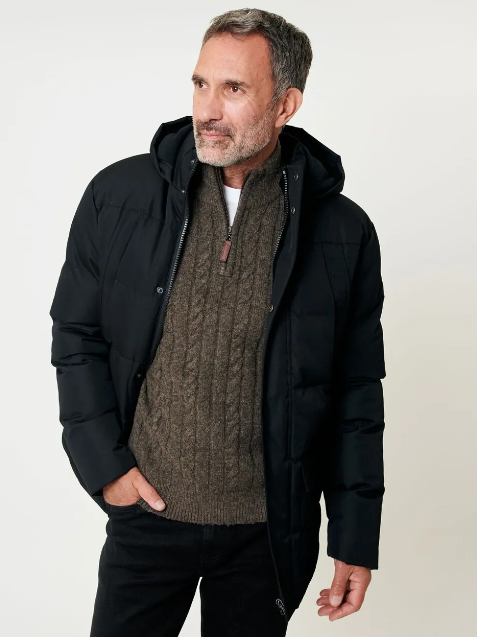 Saltwell Hooded Utility Puffer Black Jacket