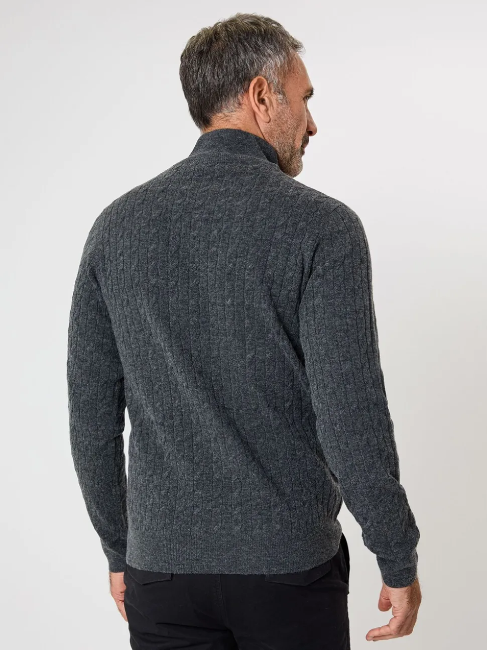 Saltwell Mock T-Shirt Quarter Zip Cable Knit Jumper