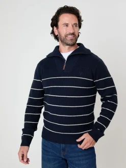 Saltwell Striped Quarter Zip Jumper