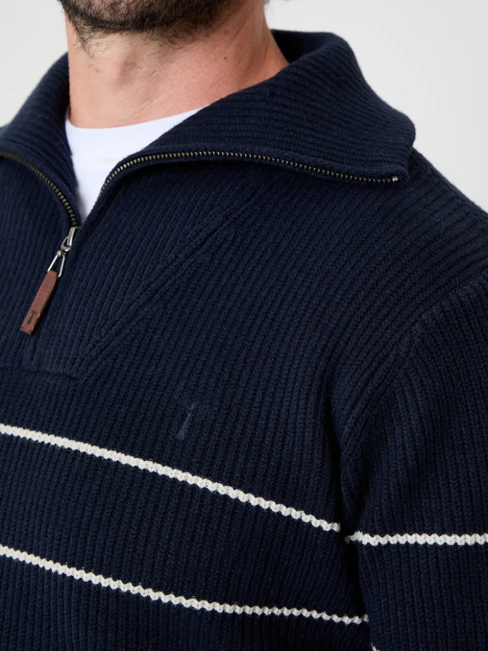 Saltwell Striped Quarter Zip Jumper