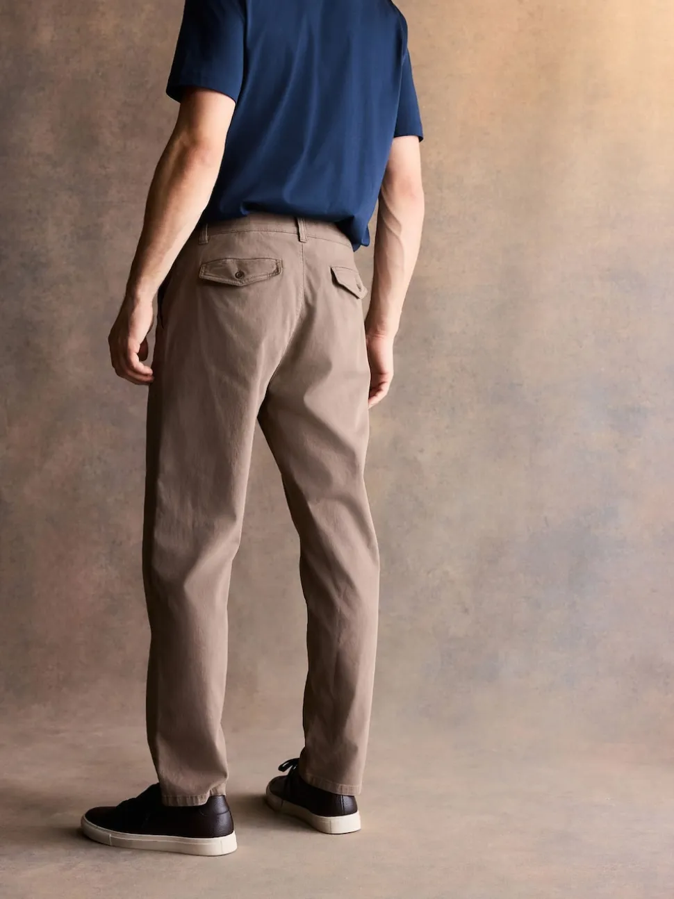 Sand Regular Fit Cotton Rich Utility Chino Trousers With Stretch