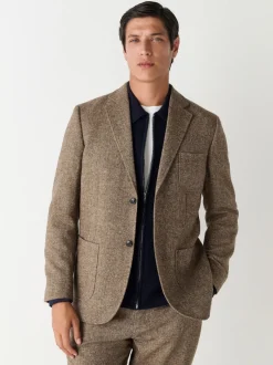 Sand Relaxed Fit Wool Blend Suit Jacket