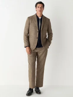Sand Relaxed Fit Wool Blend Suit Jacket