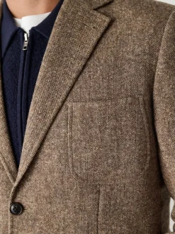 Sand Relaxed Fit Wool Blend Suit Jacket