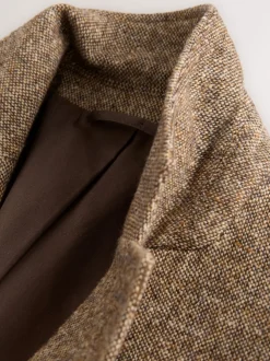 Sand Relaxed Fit Wool Blend Suit Jacket