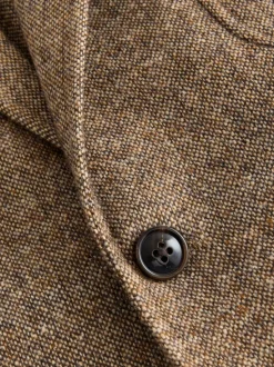 Sand Relaxed Fit Wool Blend Suit Jacket