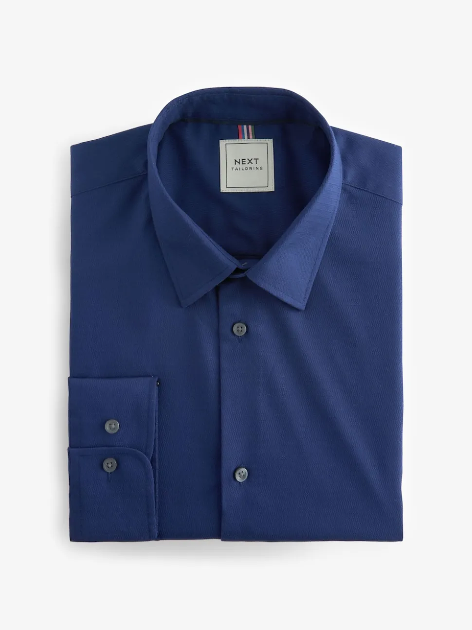 Sapphire Blue Regular Fit Easy Care Textured Single Cuff Smart Shirt