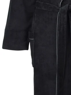 Savile Row Company Black Fleece Dressing Gown With Piping