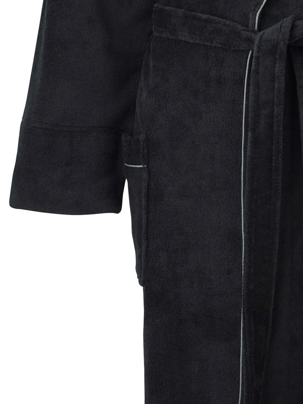 Savile Row Company Black Fleece Dressing Gown With Piping