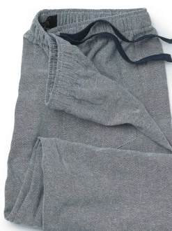 Savile Row Company Blue Brushed Cotton Twill Herringbone Pyjama Bottoms