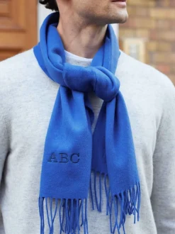 Savile Row Company Blue Cashmere Scarf