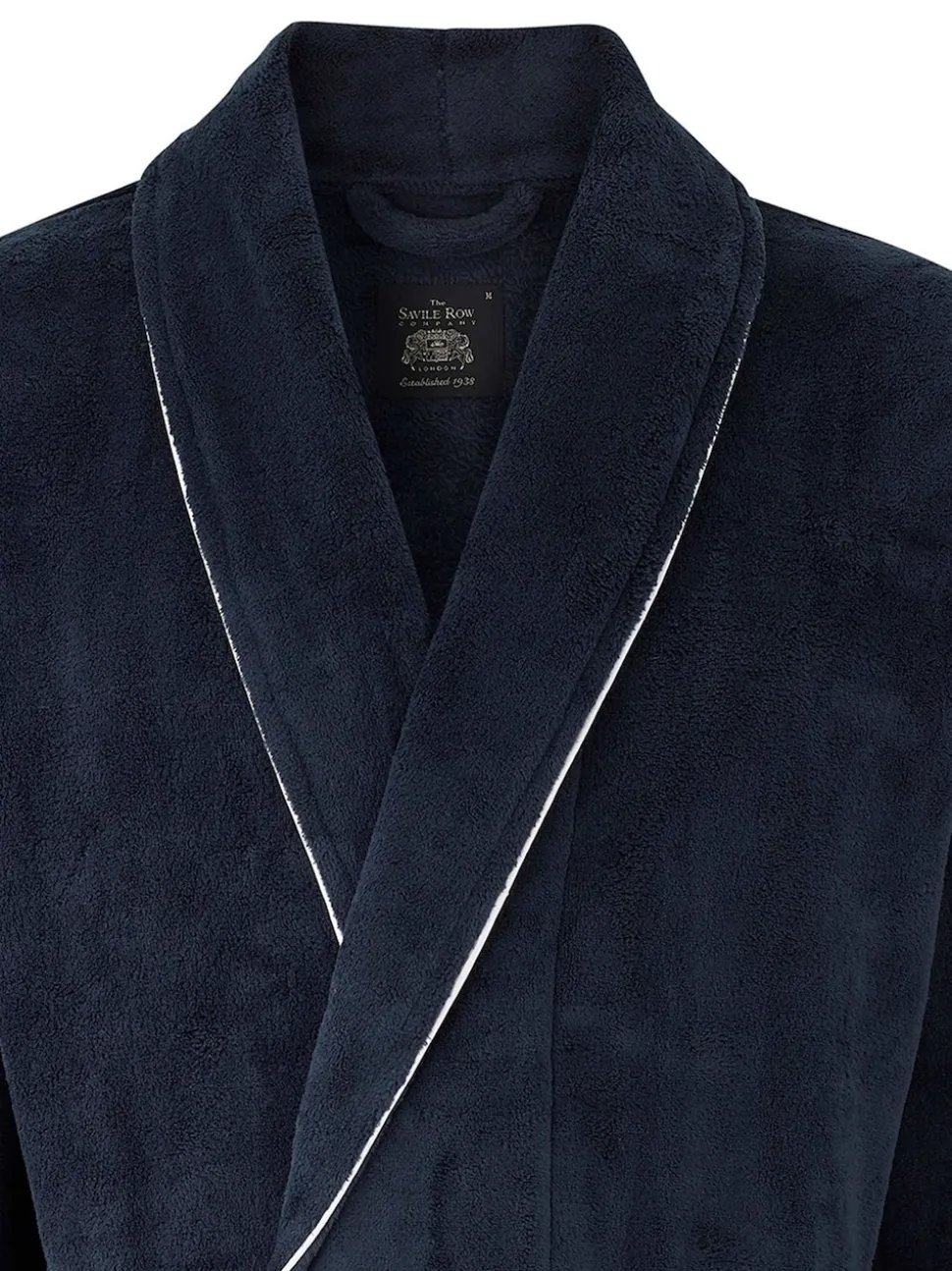 Savile Row Company Blue Fleece Dressing Gown With Piping