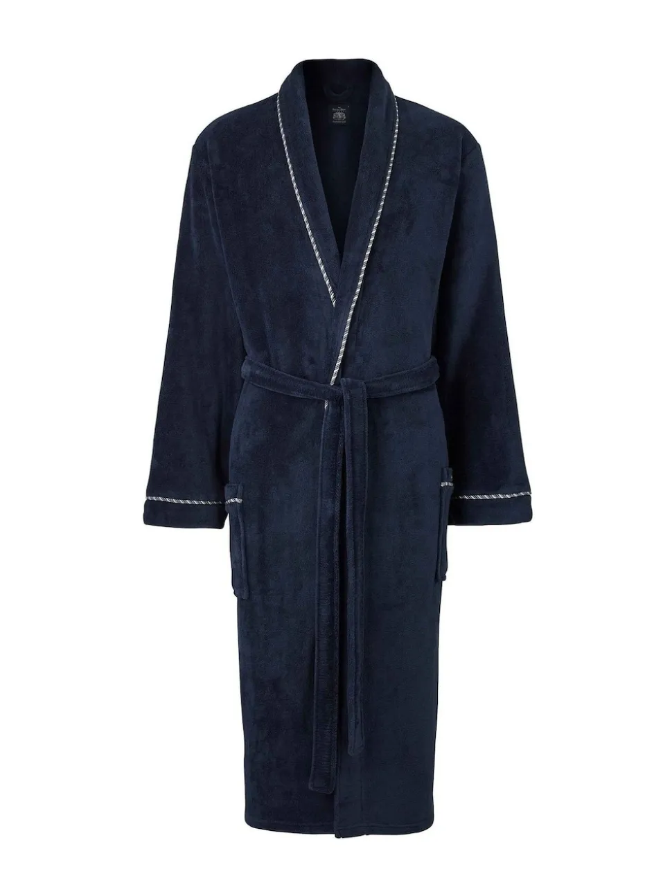Savile Row Company Blue Lightweight Soft Fleece Rope Edge Dressing Gown