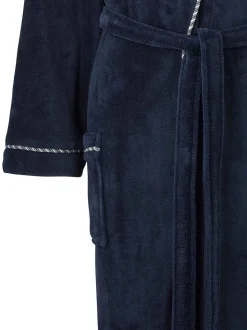 Savile Row Company Blue Lightweight Soft Fleece Rope Edge Dressing Gown