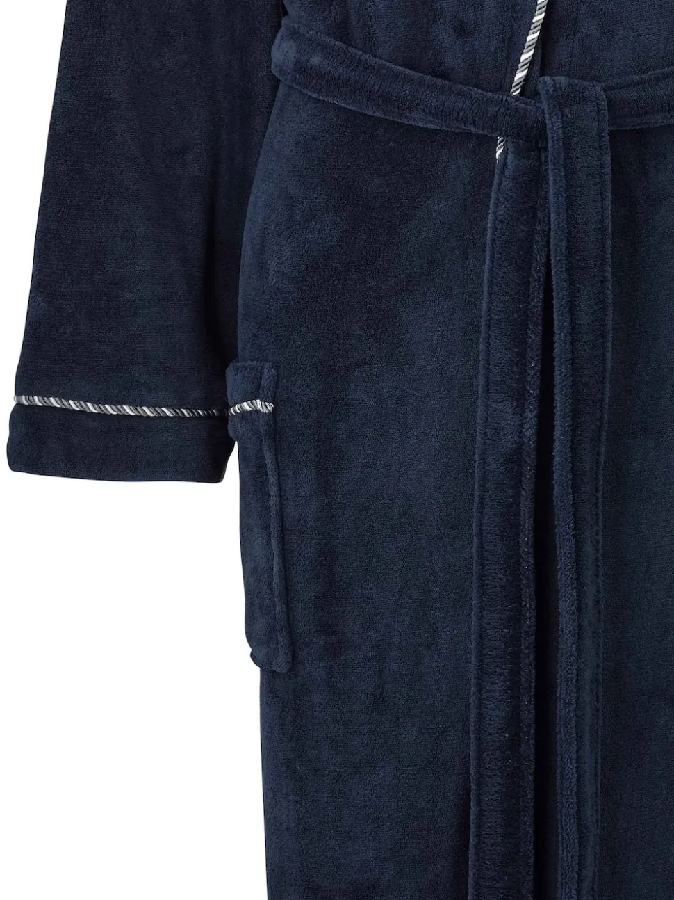 Savile Row Company Blue Lightweight Soft Fleece Rope Edge Dressing Gown