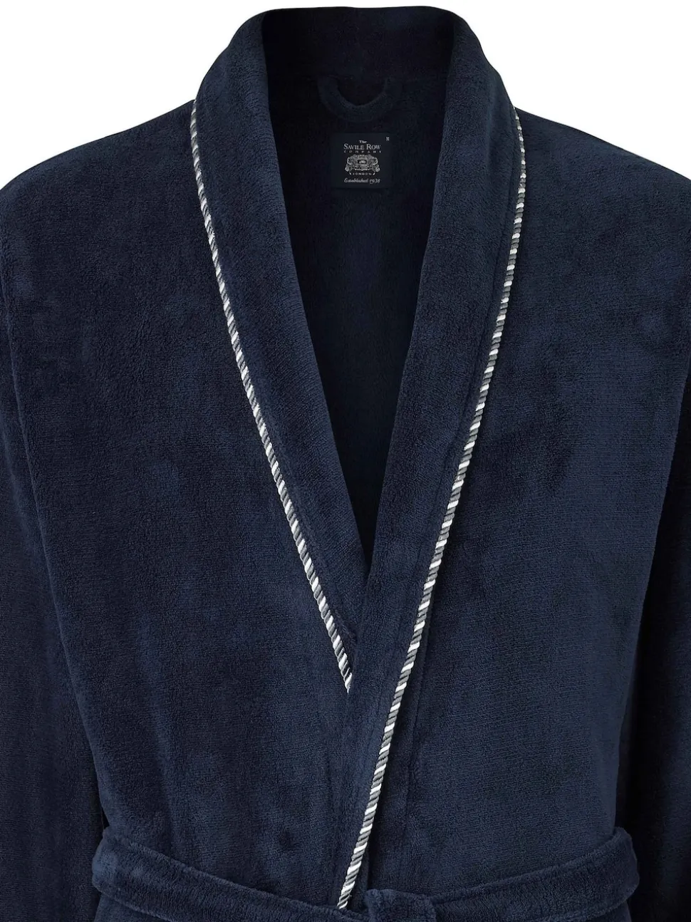 Savile Row Company Blue Lightweight Soft Fleece Rope Edge Dressing Gown
