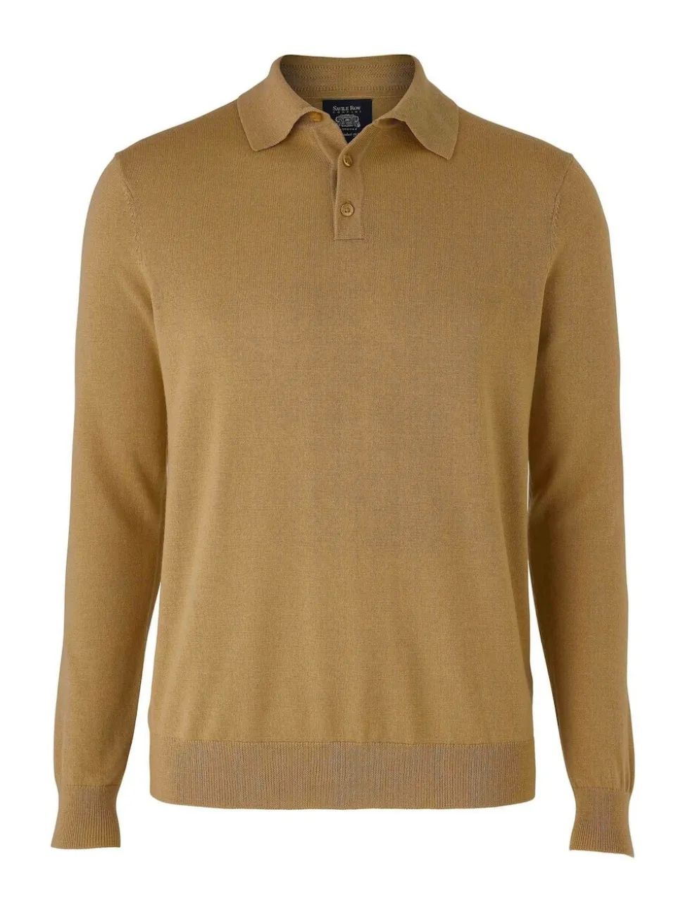 Savile Row Company Brown Merino Wool Knitted Polo Shirt