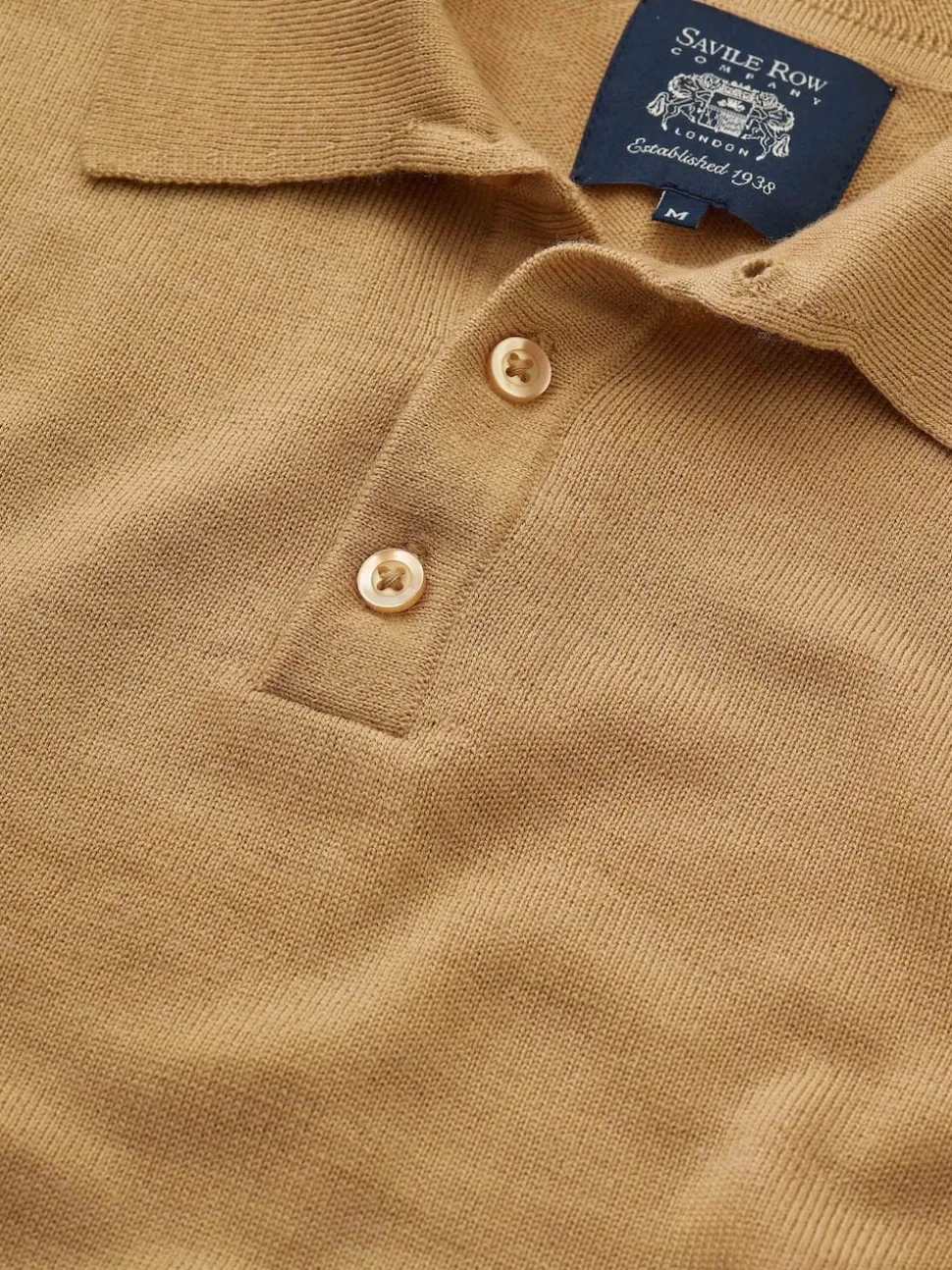 Savile Row Company Brown Merino Wool Knitted Polo Shirt