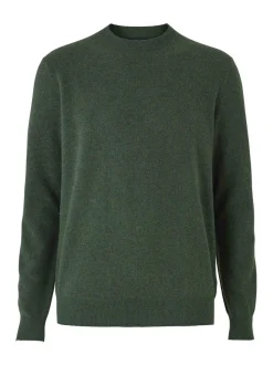 Savile Row Company Green Merino Wool Cashmere Blend Crew Neck Jumper