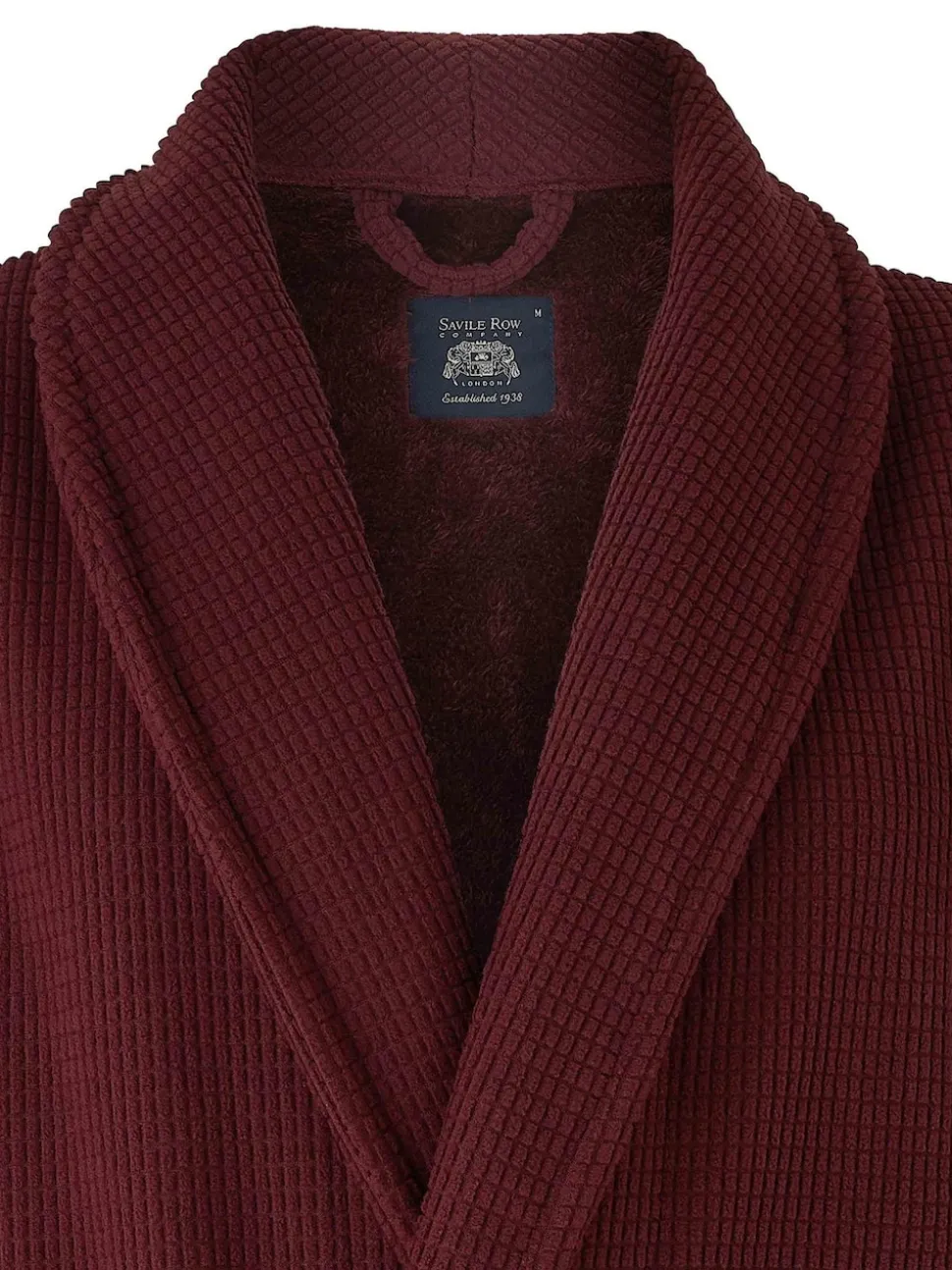 Savile Row Company Red Lightweight Soft Waffle Fleece Dressing Gown