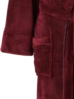 Savile Row Company Red Soft Fleece Dressing Gown With Piping