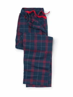 Savile Row Company Red Window Check Brushed Cotton Twill Pyjama Bottoms