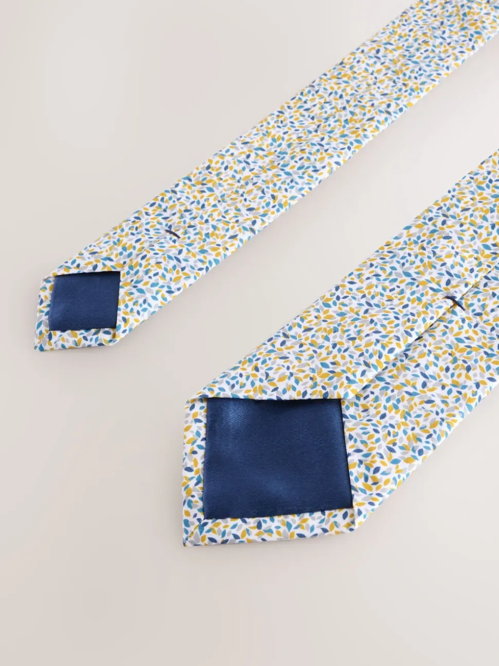 Scattered Leaves 100% Cotton Printed Tie