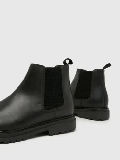 Schuh Black Dax Leather Boots