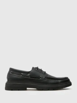 Schuh Black Parks Lace Up Boat Shoes