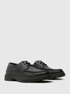 Schuh Black Parks Lace Up Boat Shoes