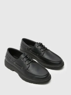 Schuh Black Parks Lace Up Boat Shoes