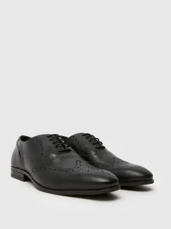 Schuh Black Row Leather Brogue Shoes