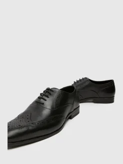 Schuh Black Row Leather Brogue Shoes