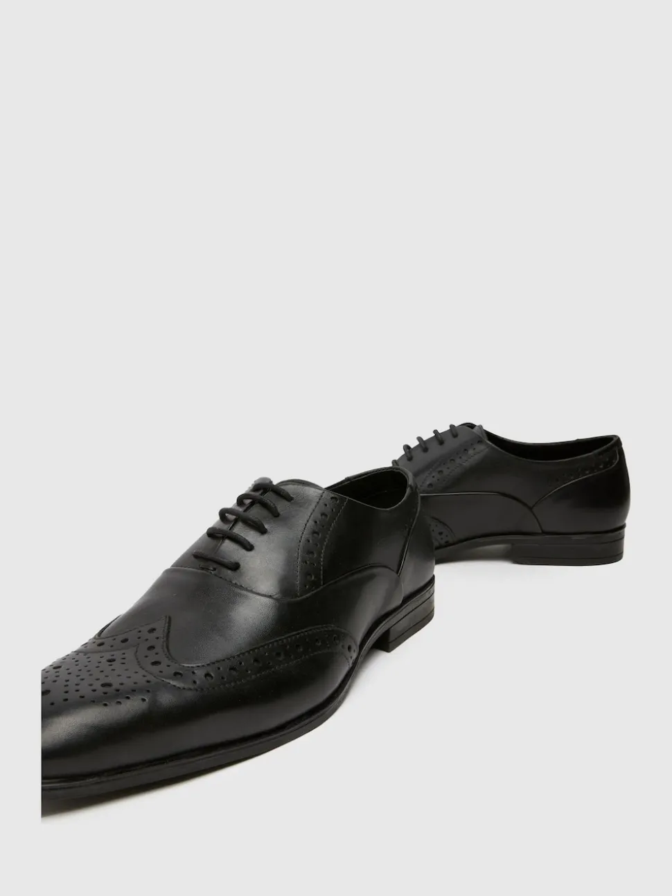 Schuh Black Row Leather Brogue Shoes