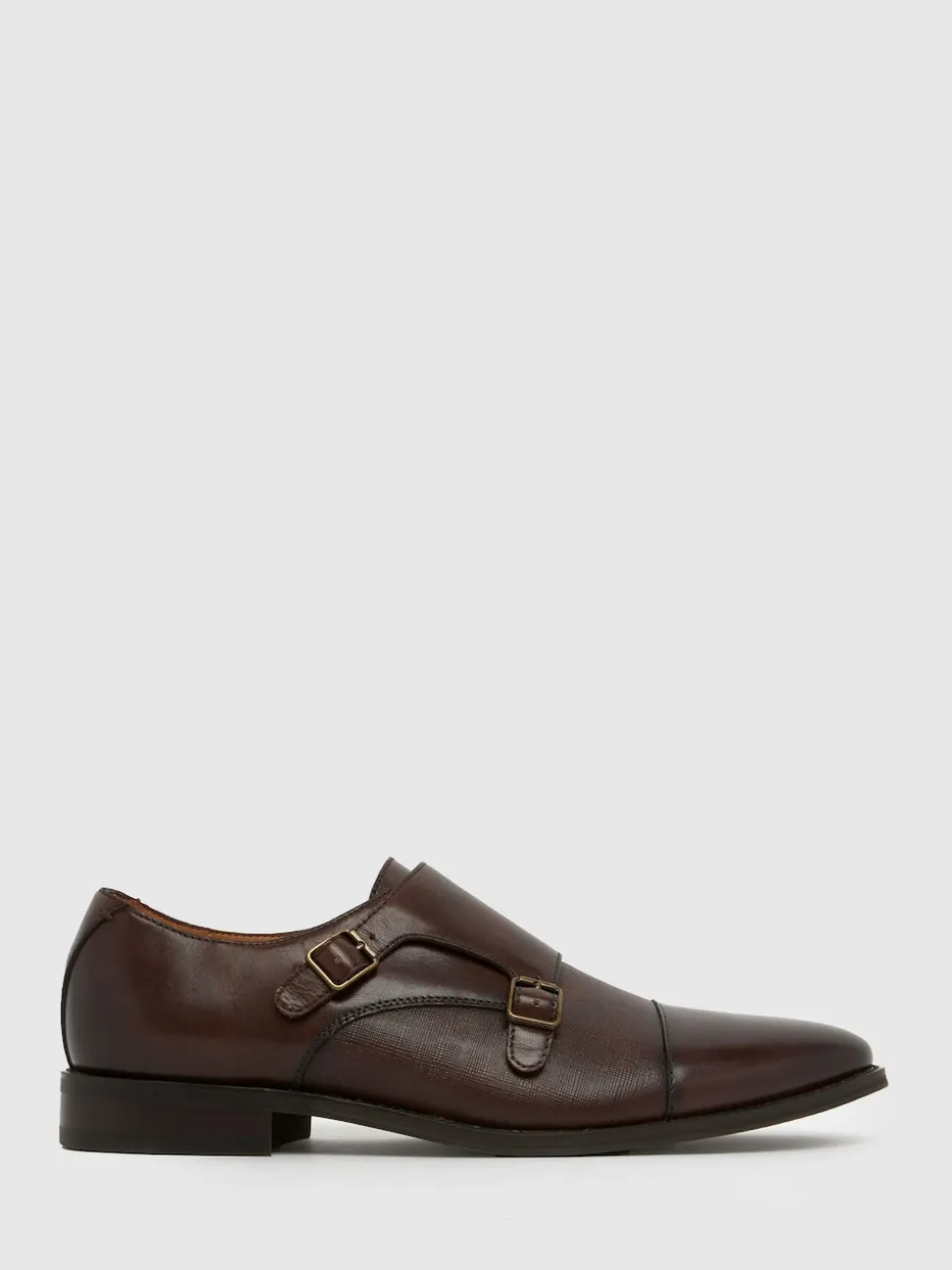 Schuh Brown Rocky Leather Monk Shoes