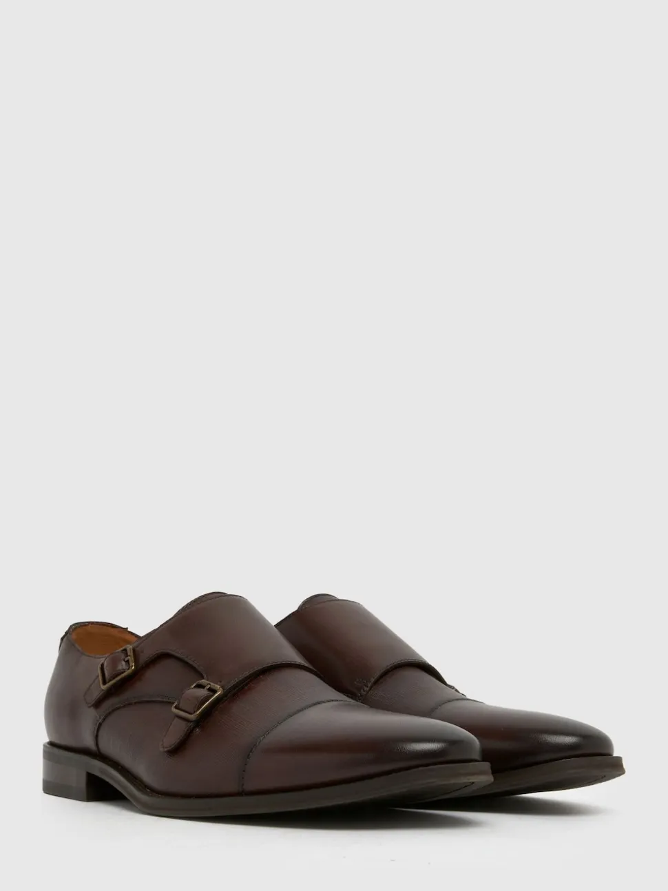 Schuh Brown Rocky Leather Monk Shoes