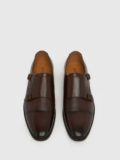 Schuh Brown Rocky Leather Monk Shoes