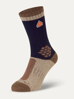 Sealskinz Brown Gresham Wool Mid Colour Block Socks